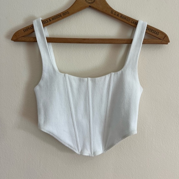 Princess Polly Kaeshia Rib Bustier, Size 4, White - Picture 3 of 6